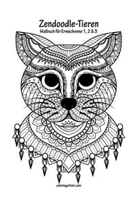 Malbuch mit Zendoodle-Tieren für Erwachsene 1, 2 & 3