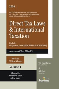 Snowwhite's Direct Tax Laws and International Taxation by TN Manoharan for CA Final May/November 2024 Exams in 2 Volumes - 2024 Edition