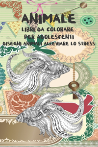 Libri da colorare per adolescenti - Disegni animali alleviare lo stress - Animale