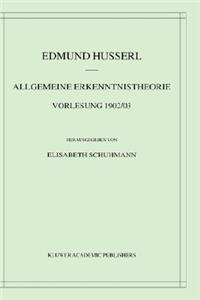 Allgemeine Erkenntnistheorie Vorlesung 1902/03
