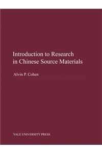 Introduction to Research in Chinese Source Materials