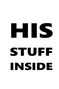 His Stuff Inside School Composition Book Black Font On White Design