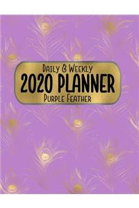 Daily & Weekly 2020 Planner Purple Feather