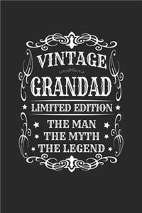 Vintage Grandad Limited Edition The Man Myth The Legend