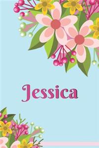 Jessica Personalized Blank Lined Journal Notebook