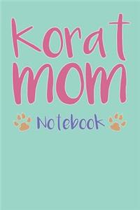 Korat Mom Composition Notebook of Cat Mom Journal
