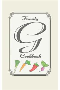 Family Cookbook: Monogram initial G - Blank cookbooks to write in