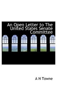 An Open Letter to the United States Senate Committee