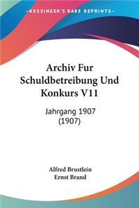 Archiv Fur Schuldbetreibung Und Konkurs V11