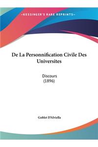 de La Personnification Civile Des Universites