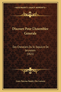 Discours Pour L'Assemblee Generale