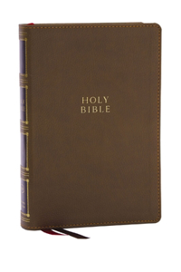 Kjv, Compact Center-Column Reference Bible, Leathersoft, Brown, Red Letter, Thumb Indexed, Comfort Print