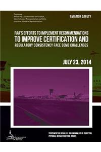 AVIATION SAFETY FAA's Efforts to Implement Recommendations to Improve Certification and Regulatory Consistency Face Some Challenges