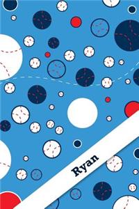 Etchbooks Ryan, Baseball, Wide Rule, 6 X 9', 100 Pages