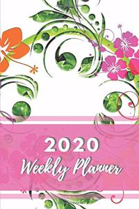 Weekly Planner: A beautiful Floral with Pink Banner design Weekly Planner to help you organize and plan your everyday activities