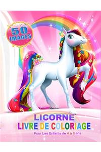 Licorne Livre de Coloriage Pour les Enfants de 4 à 8 Ans