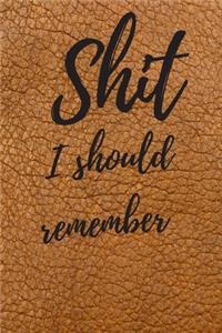Shit I should remember