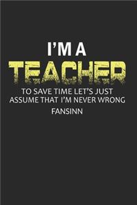 Funny School Teacher Notebook