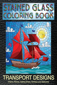 Transport Designs Stained Glass Coloring Book