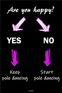 Are you happy? Yes No Keep pole dancing start pole dancing Notebook