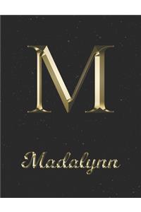 Madalynn: 1 Year Daily Planner (12 Months) - Yellow Gold Effect Letter M Initial First Name - 2020 - 2021 - 365 Pages for Planning - January 20 - December 20 