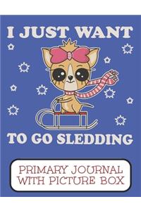 I Just Want To Go Sledding Primary Journal With Picture Box