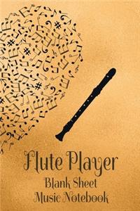 Flute Player Blank Sheet Music Notebook