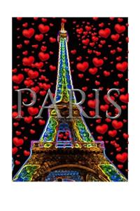 paris neon red hearts Eiffel tower creative blank journal valentine's edition