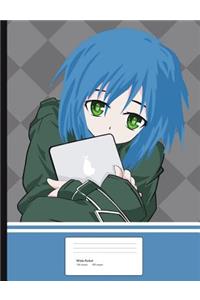 Anime Manga Girl Composition Book Wide Ruled