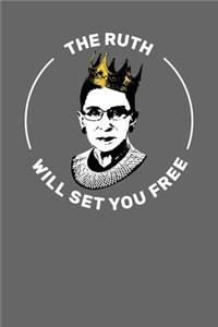 The Ruth Will Set You Free: Notorious Rbg Ruth Bader Ginsburg Blank Notebook Journal