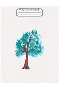 Composition Notebook Watercolor Tree Design Vol 17