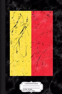 Distressed Belgium Flag Composition Notebook