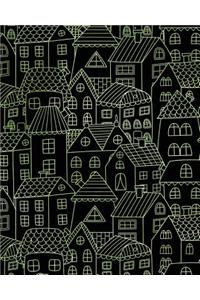 Bullet Journal Notebook Cute Houses Pattern 7