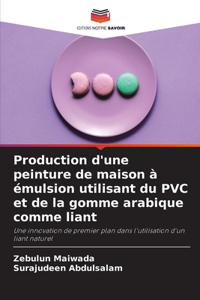Production d'une peinture de maison à émulsion utilisant du PVC et de la gomme arabique comme liant
