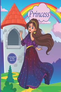 Princess Coloring Book for Kids Ages 4-8