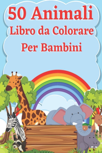 50 Animali Libro da Colorare Per Bambini
