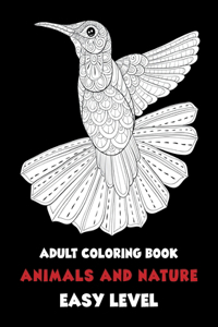 Adult Coloring Book Animals and Nature - Easy Level