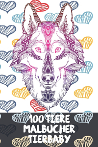 Malbücher - Tierbaby - 100 Tiere
