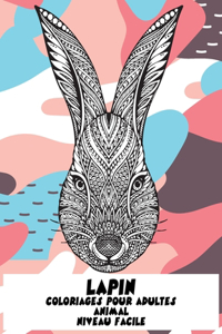 Coloriages pour adultes - Niveau facile - Animal - Lapin