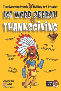 Thanksgiving Word Search Book for Kids Ages 4-8