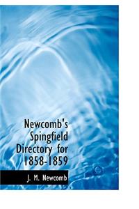 Newcomb's Spingfield Directory for 1858-1859