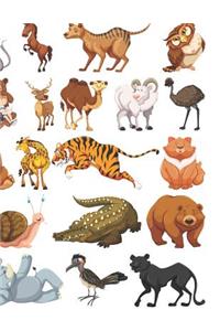 Wild Animals Blank Lined Notebook