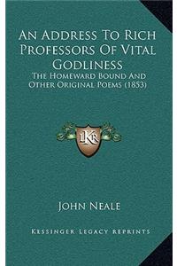An Address To Rich Professors Of Vital Godliness