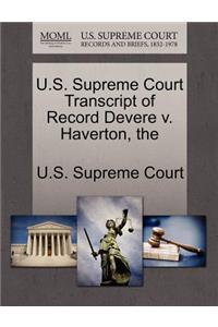 The U.S. Supreme Court Transcript of Record Devere V. Haverton