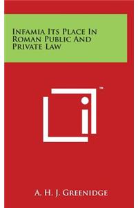 Infamia Its Place in Roman Public and Private Law
