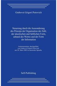 Steuerung Durch Die Aussonderung Des Prinzips Der Organisation Der Zahl, Der Akustischen Und Farblichen Form, Anhand Des Wortes Und Der Form Der Information