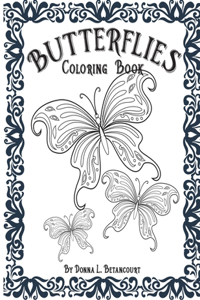 Butterflies Adult Coloring Book