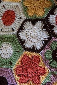 Handmade Afghan Throw with Flowers Crochet Journal