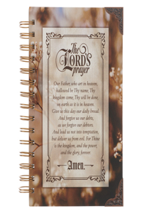 Christian Art Gifts Journal W/Scripture for Men/Women the Lord's Prayer Mathew Bible Verse Brown 192 Ruled Pages, Large Hardcover Notebook, Wire Bound