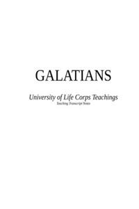 GALATIANS - University of Life Corps Teachings